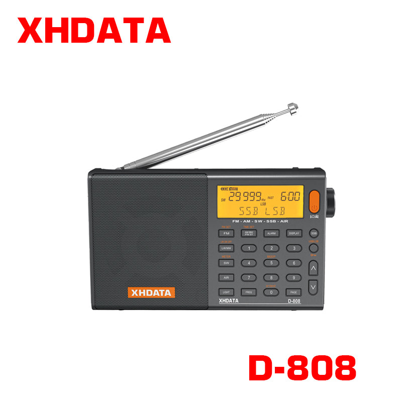 Cósmico embotellamiento Apuesta XHDATA D-808 FM/SW/MW/LW SSB AIR RDS Multi Band Portable Digital Radio